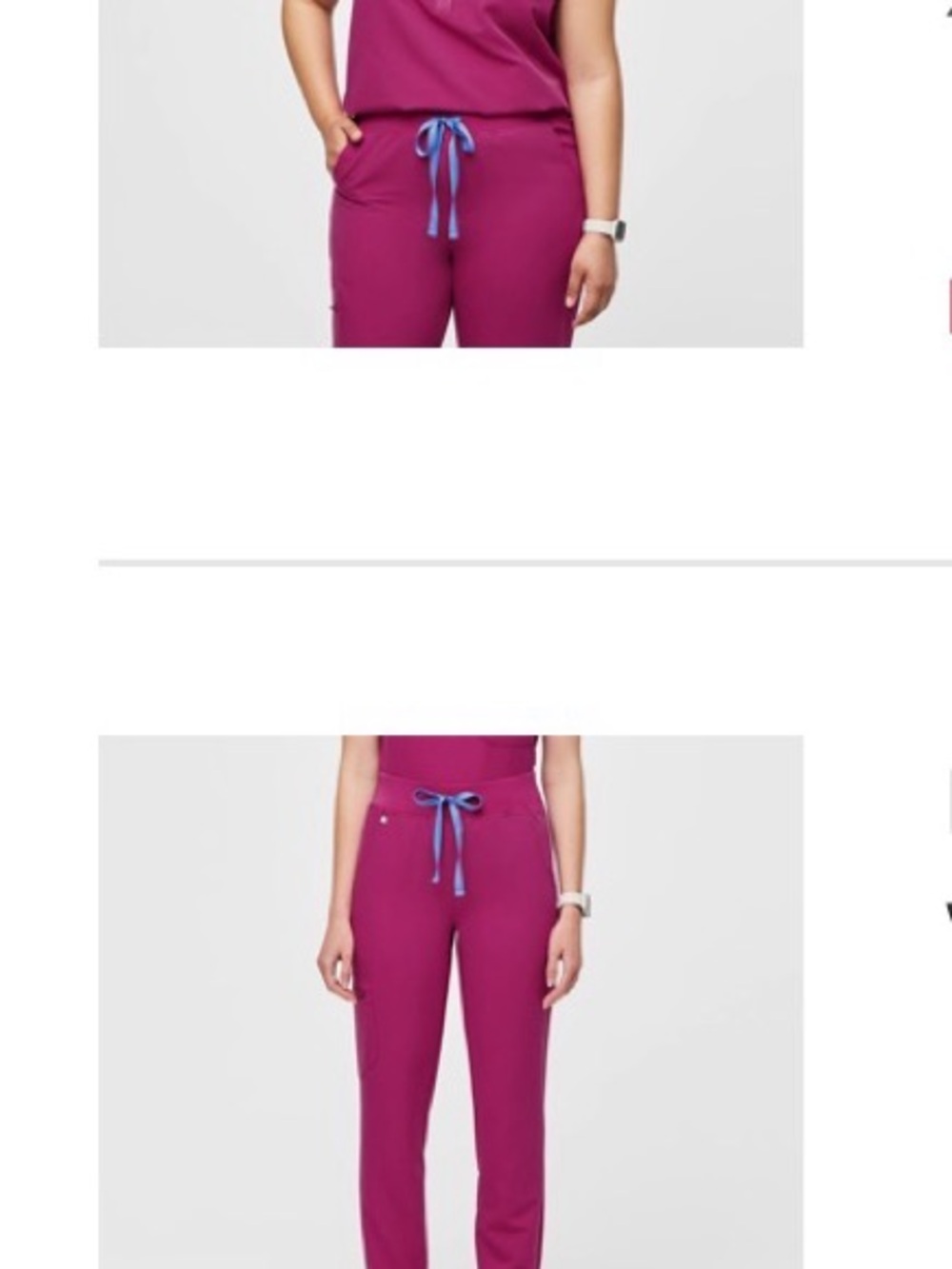 Figs Women's Raspberry Sorbet Rafaela Scrub Top with Figs High Waisted Scrubpant - Picture 2 of 8